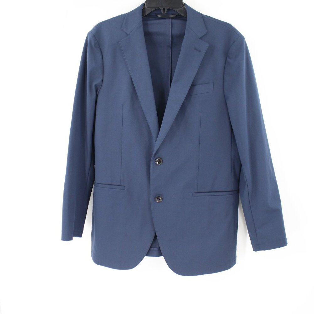 Sene Sport Coat Mens 42 Flex Tech Performance Two Button blue stretch pockets
